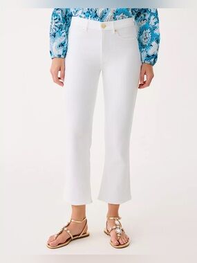 Lilly Pulitzer Women’s Annet High Rise Crop Flare Jean Resort White size 00